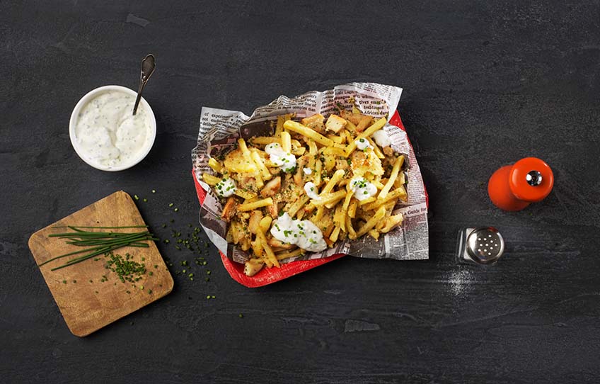 Loaded fries Ranch mausteella