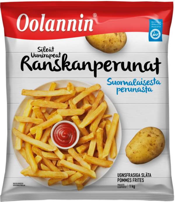 Oolannin Uunirapeat Sileät Ranskanperunat 1000 g