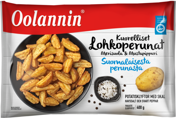 Oolannin Kuorelliset Lohkoperunat Merisuola & Mustapippuri 400 g